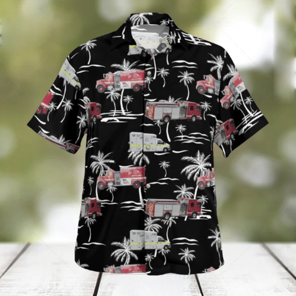 Gronton Fire Department Hawaiian Shirt Palm Gift Beach