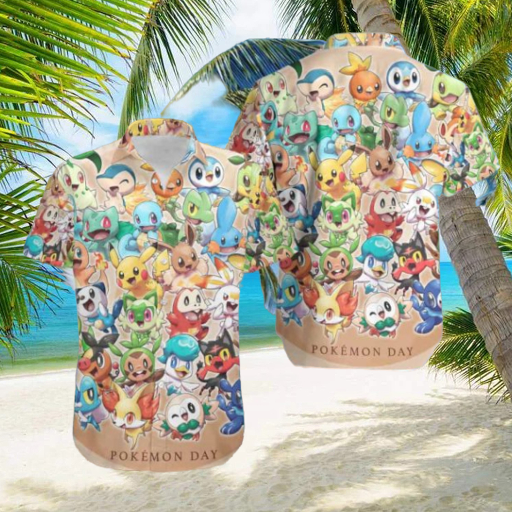 Happy Pokemon Day 2024 Cute Fan Gifts Summer Trend Hawaiian Shirt