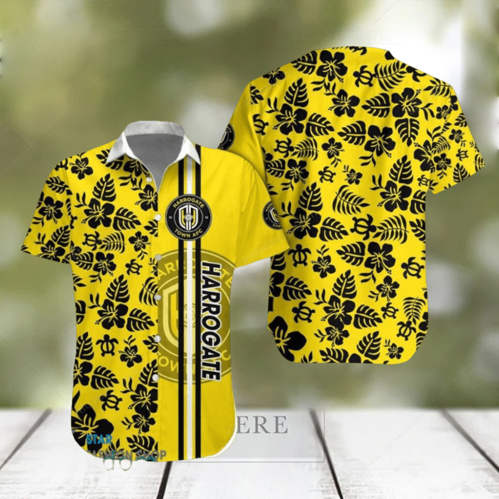 Harrogate Town Afc Logo Tropical Hawaiian Shirt Beautiful Patterns