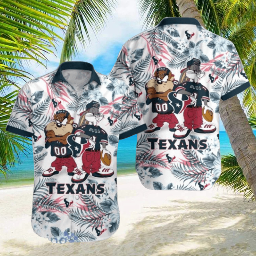 Houston Texans Hawaiian Shirt Taz and Bugs For NFL Team