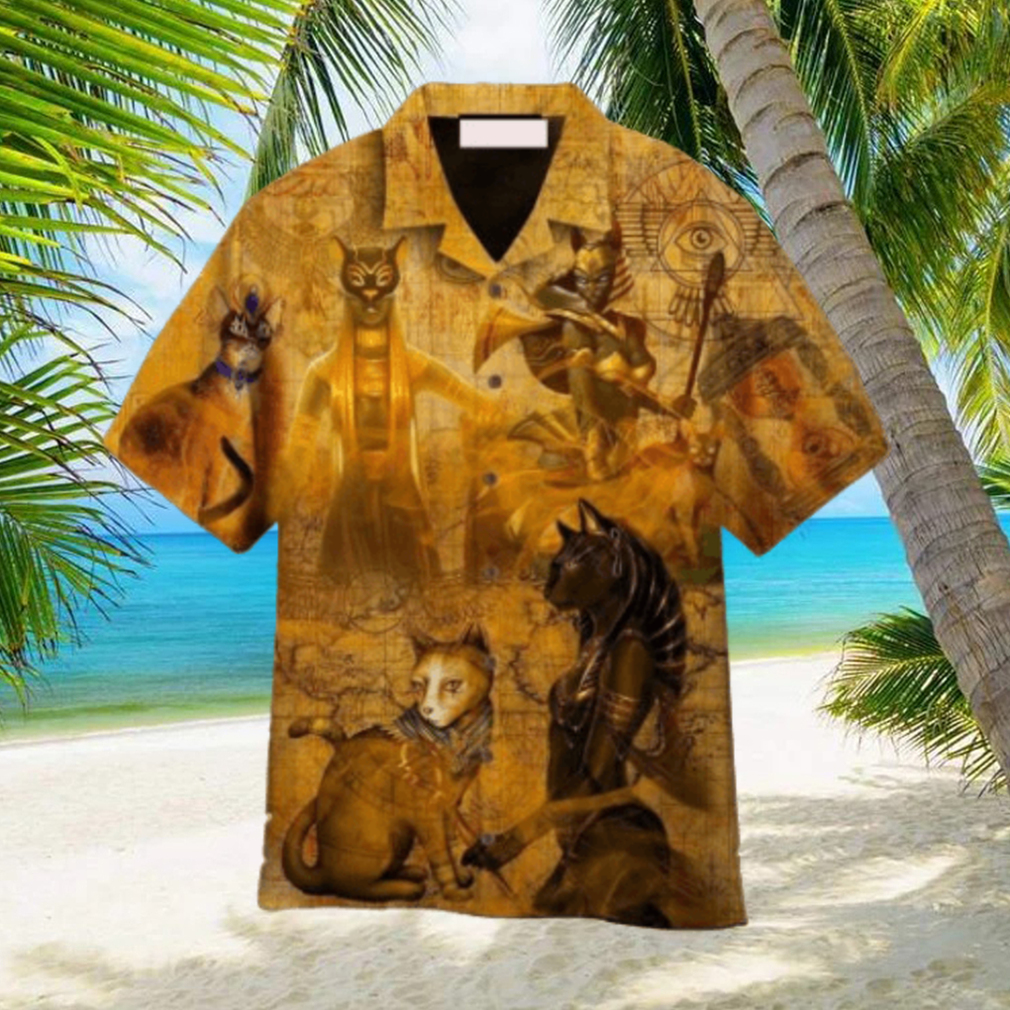 I Love The Myths Of Ancient Egyptian Cat Yellow Hawaiian Shirt