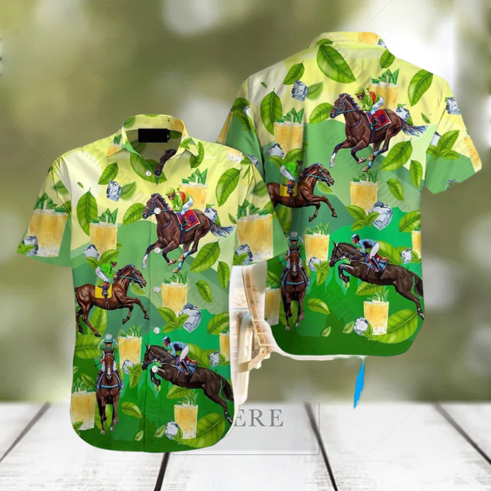 Kentucky Derby Mint Julep Drinking Green Hawaiian Shirt Aloha Casual Shirt For Men And Women