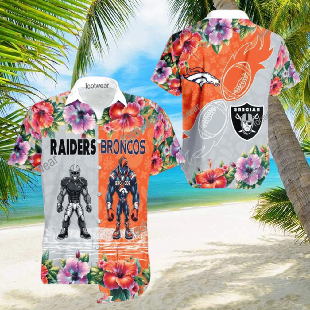 Las Vegas Raiders VS NFL Denver Broncos Mascot Collection New AOP Hawaiian Shirt Gift For Fans