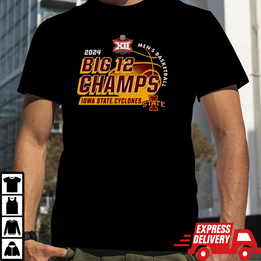 Cardinal Iowa State Cyclones 2024 Big 12 Men’s Basketball Conference Tournament Champions Locker Room Shirt