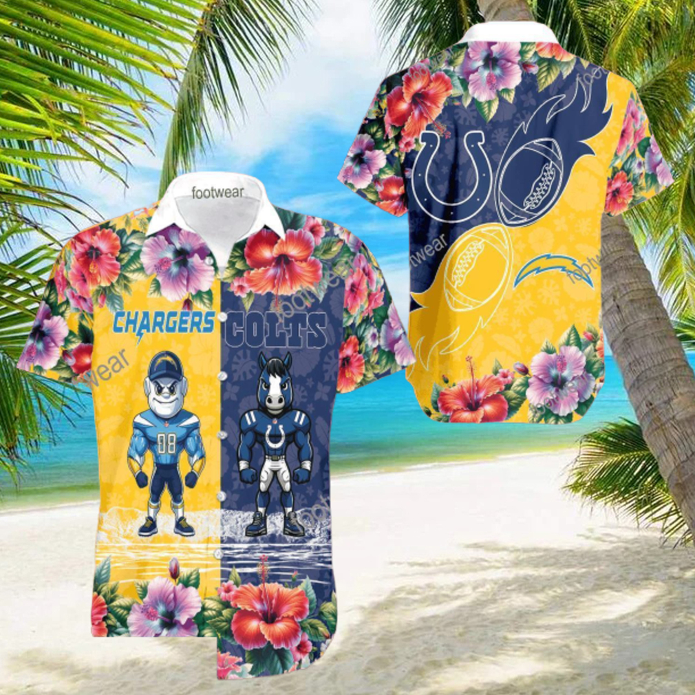 Los Angeles Chargers VS NFL Indianapolis Colts Mascot Luxury 3D Hawaiian Shirt For Summer