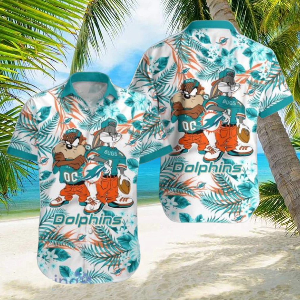 Miami Dolphins Hawaiian Shirt Taz and Bugs For NFL Team