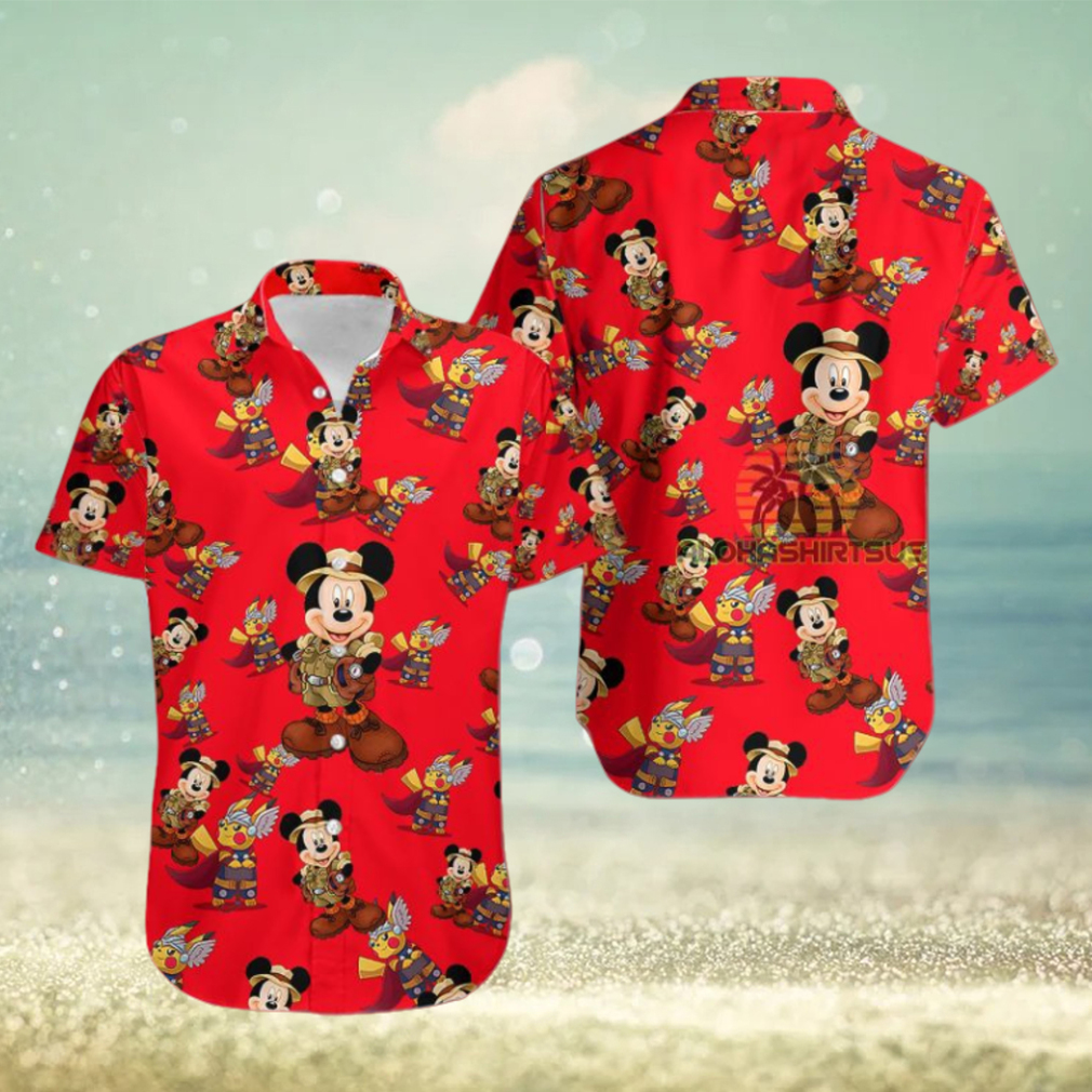 Mickey Mouse Explorer Pokemon Thor Marvel The Office Hawaiian Shirt