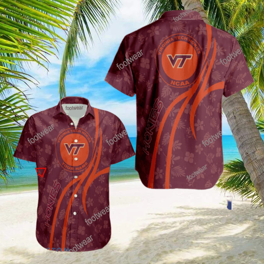 NCAA Virginia Tech Hokies Hawaiian Shirt Design Gift Fans Summer Holidays Custom Name