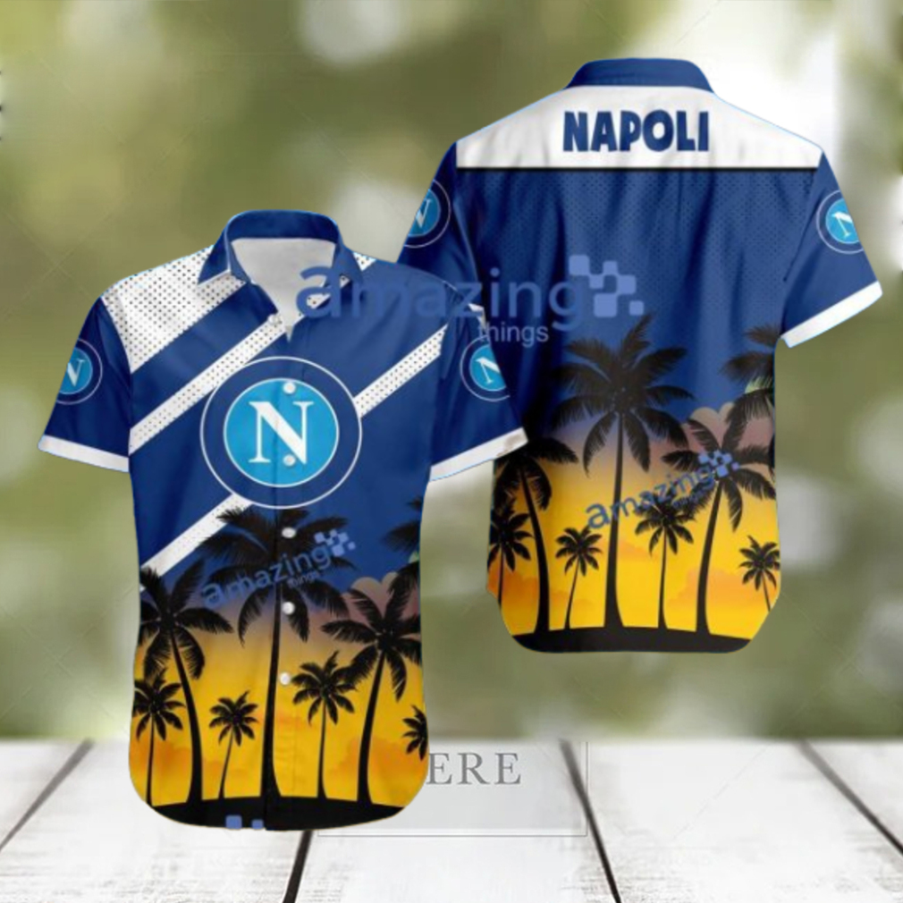 Napoli FC Logo Button Down Hawaiian Shirt Hip Summer Trend