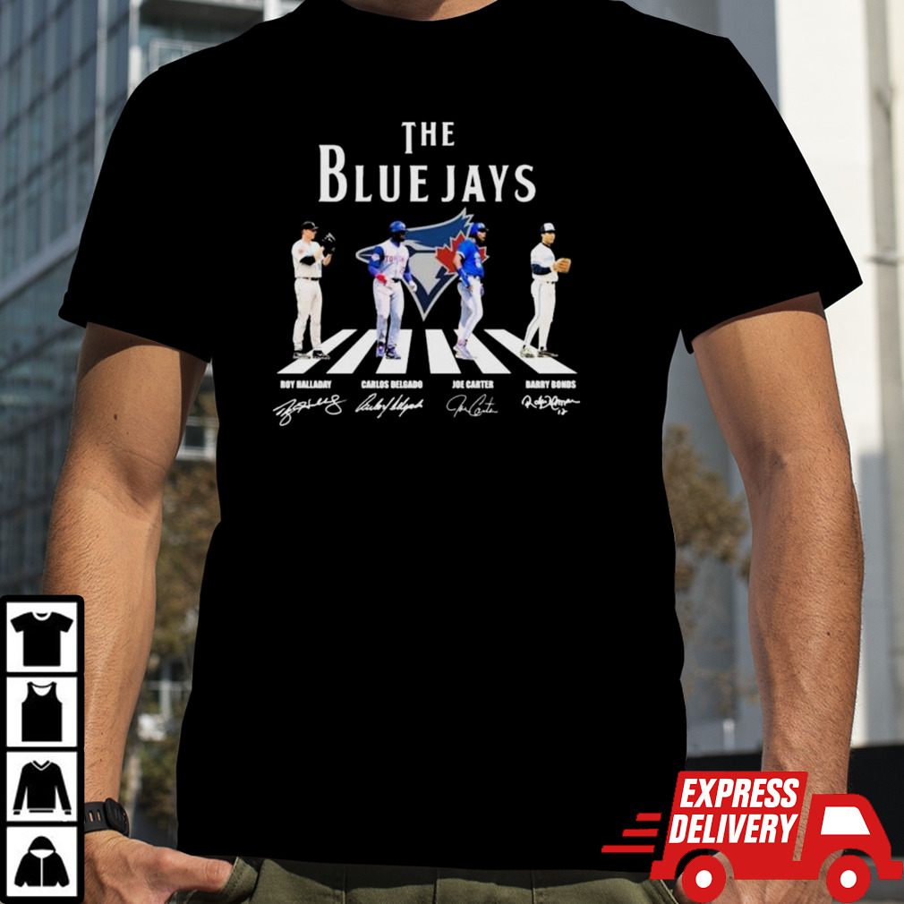 The Blue Jays Abbey Road Roy Halladay Carlos Delgado Joe Carter And Barry Bonds Signatures Shirt