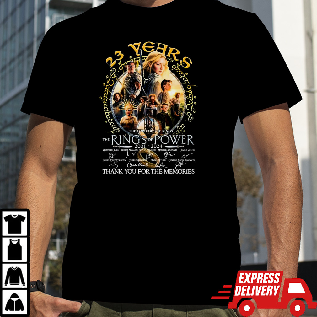 23 Years The Lord Of The Rings – Rings Of Power 2001 2024 Thank You For The Memories T Shirt