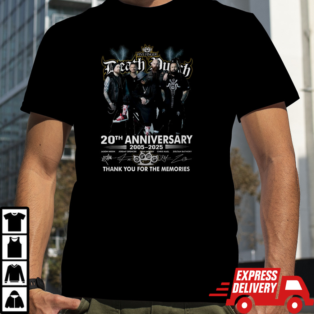 Five Finger Death Punch 20th Anniversary 2005 2025 Thank You For The Memories T Shirt