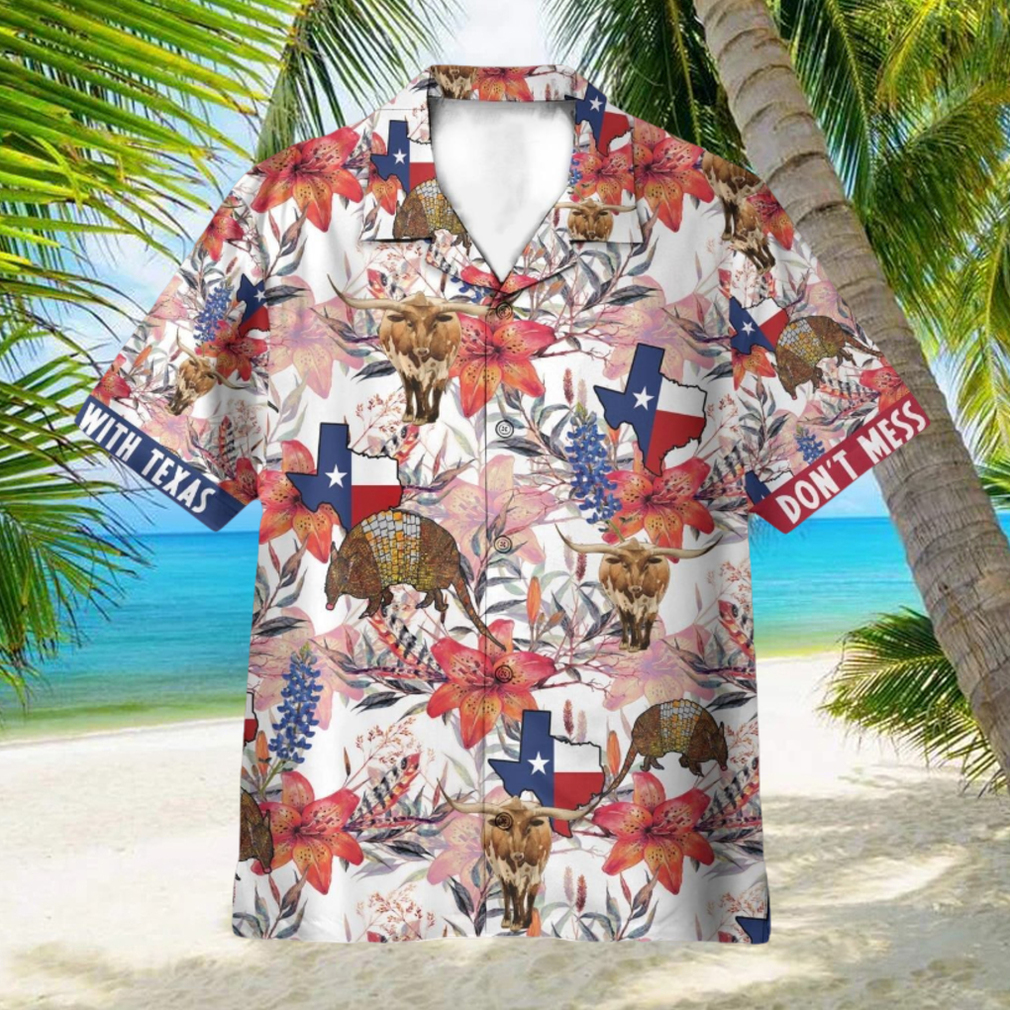 Texas Longhorn Bluebonnet And Armadillo AOP Hawaiian Shirt Aloha Summer Lover Gift Shirt