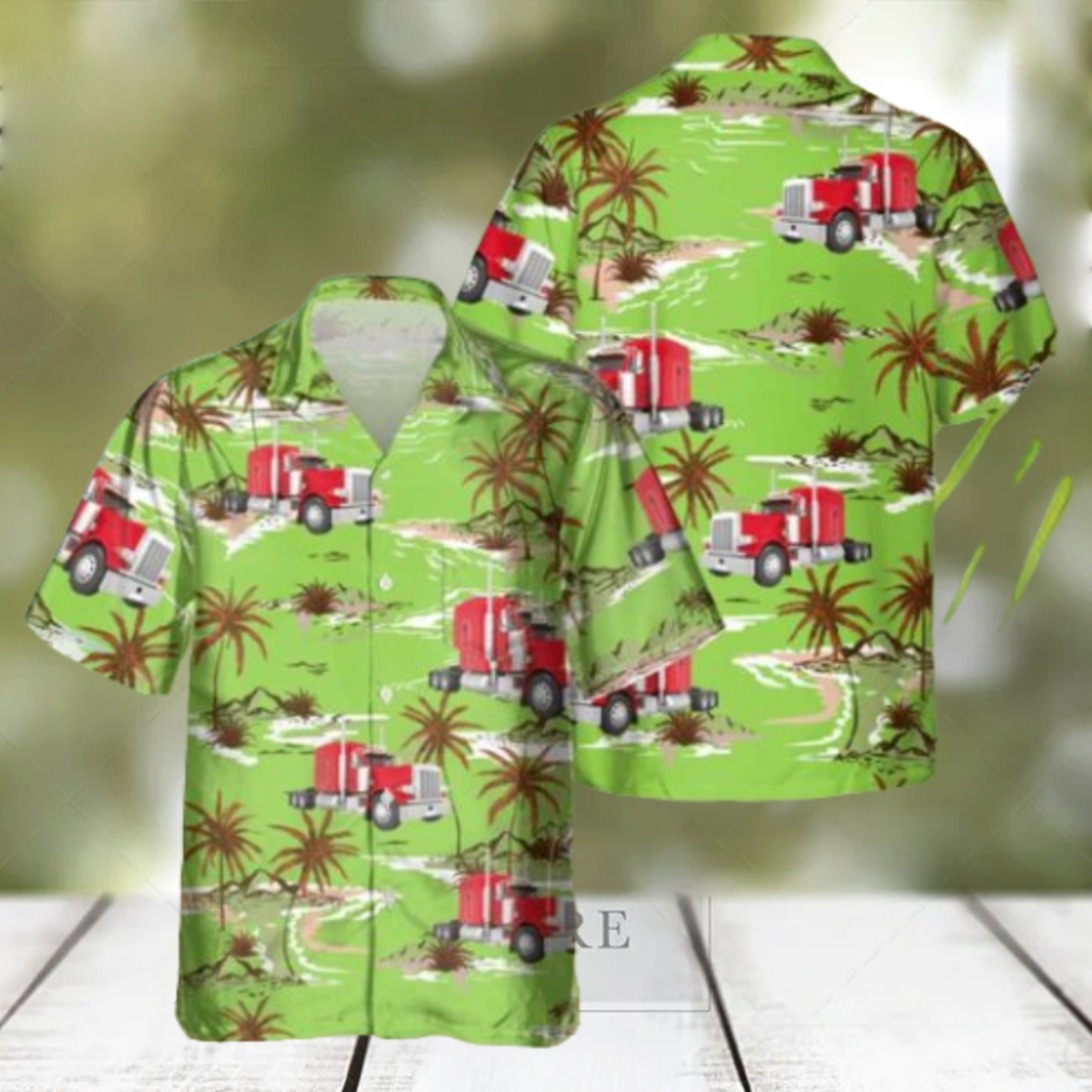 Trucker 3D Printed Green Hawaiian Shirt Gift Ideas For Summer