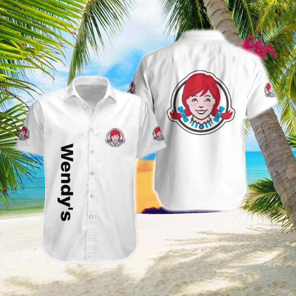 Wendy’s Logo Brand Hawaiian Shirt White Color Gift Summer