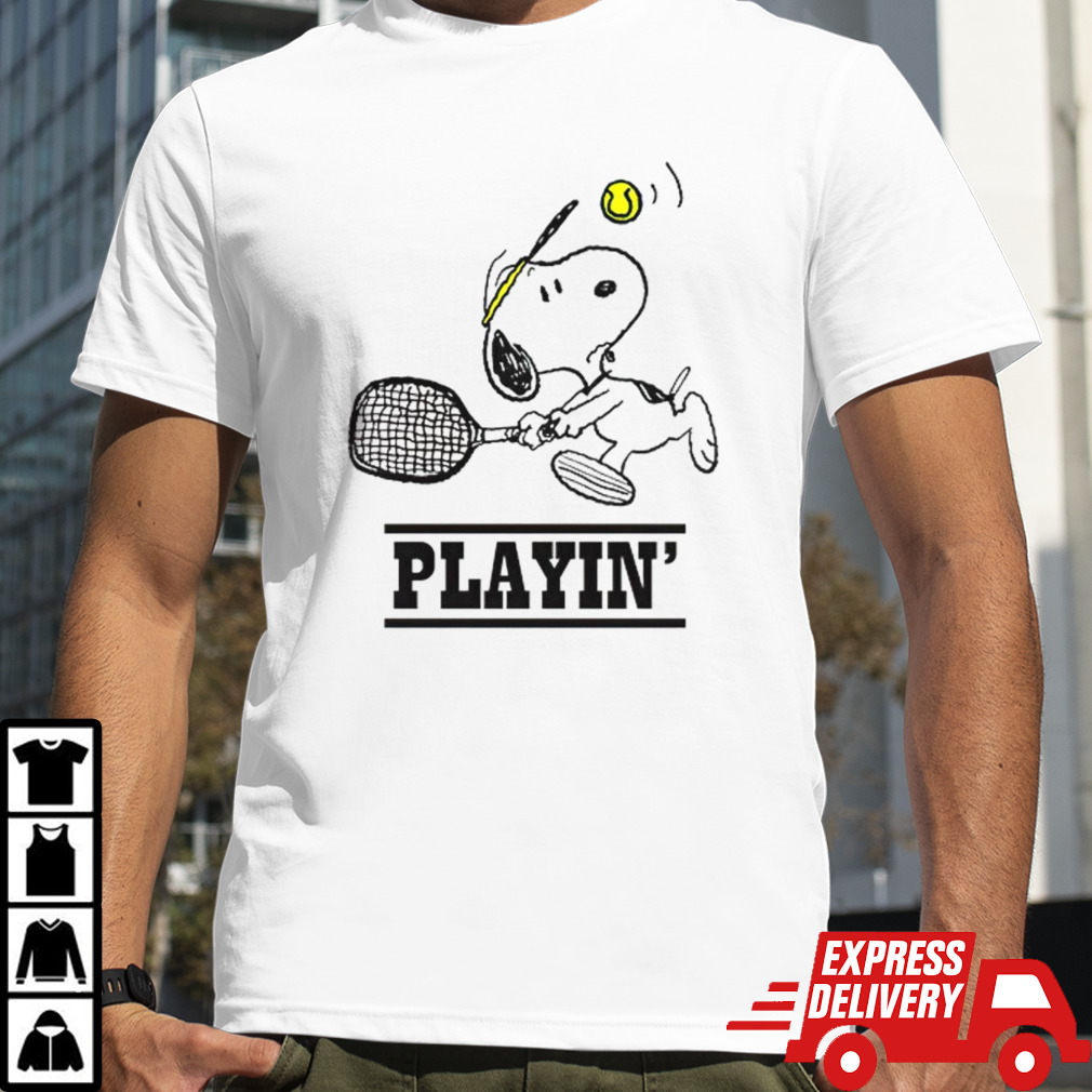 Snoopy playing tennis shirt