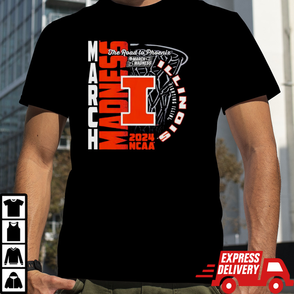 Illinois Fighting Illini 2024 NCAA Basketball the road to Phoenix March Madness shirt