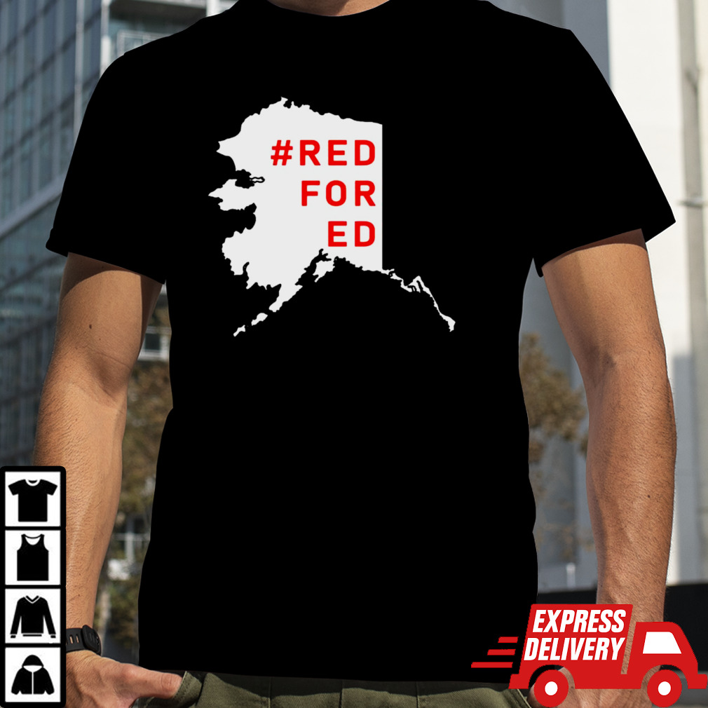 Red for Ed Alaska maps shirt