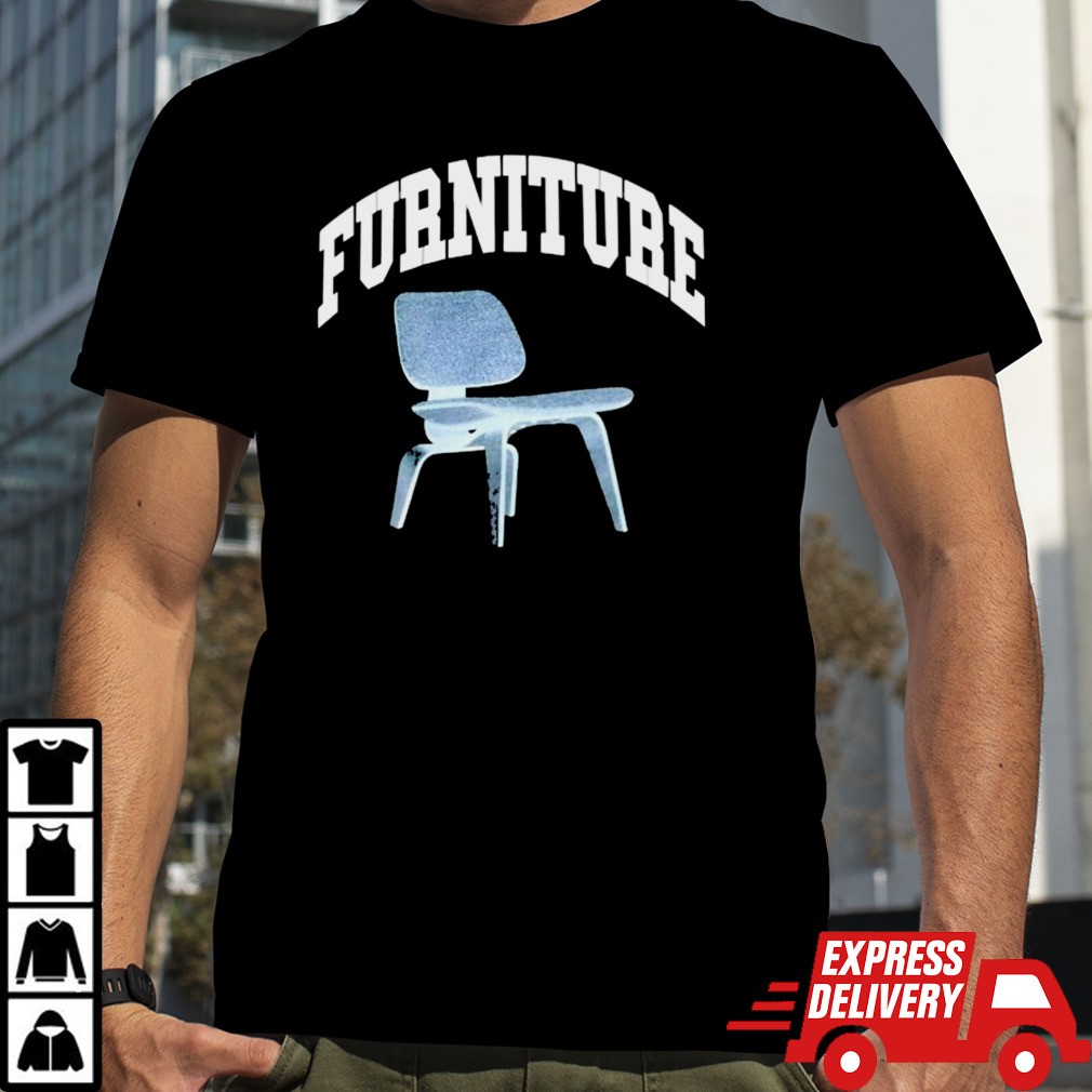 Shayne wearing the furniture shirt