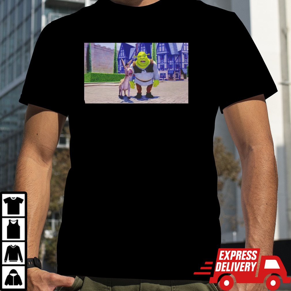 Shrek and donkey in Sherks house shirt