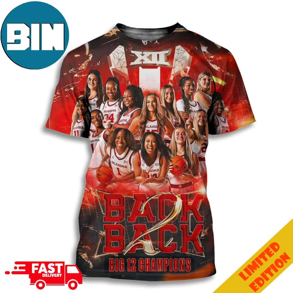 Boomer Sooner Oklahoma Sooners Women's Basketball Back-to-Back Big 12 Conference Champions 3D T-Shirt