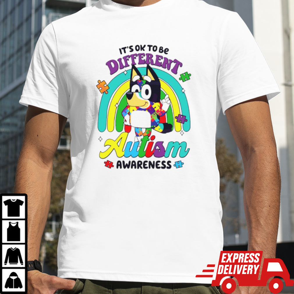 It’s ok to be different Autism Awareness Bluey support shirt