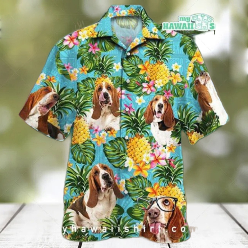 Basset Hound Dog Pineapple Hawaiian Shirt