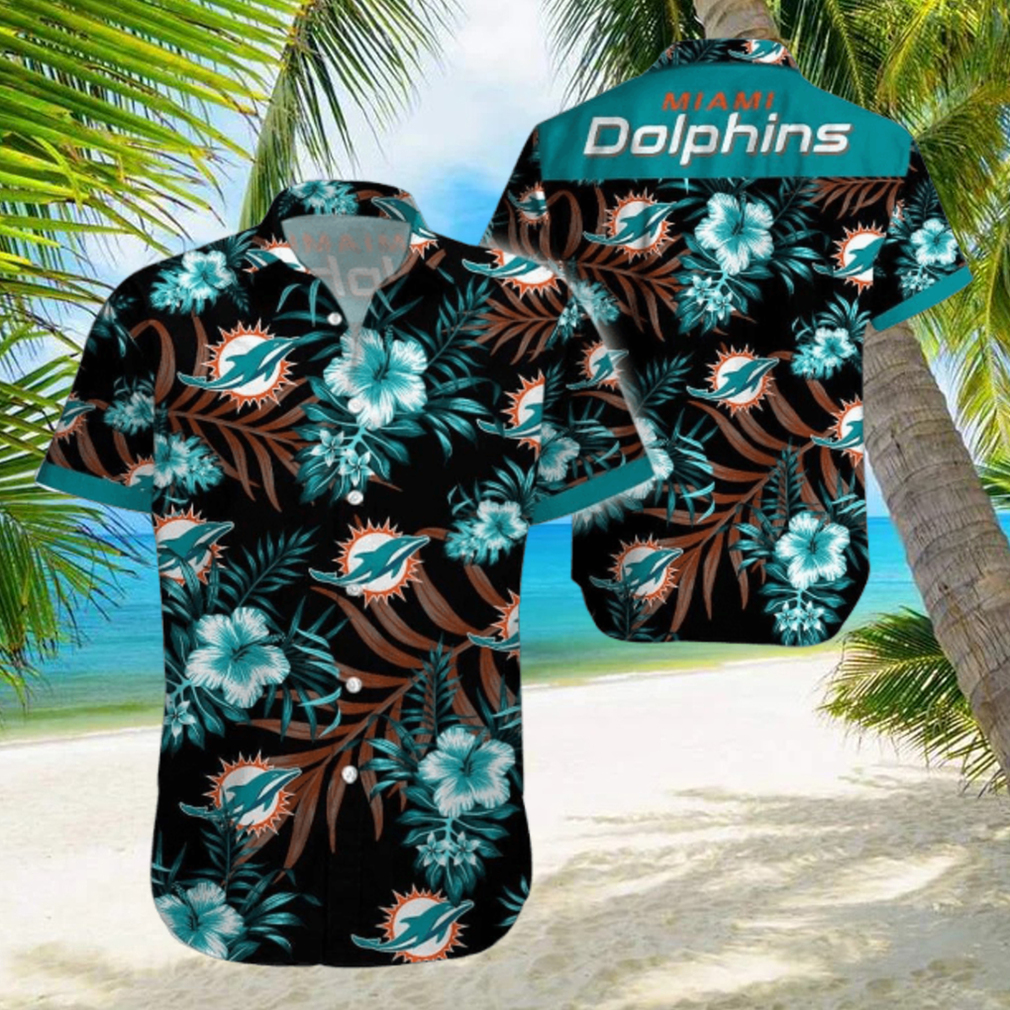 Beach Shirt Miami Dolphins Tropical 3D Hawaiian Shirt Big Fans Gift