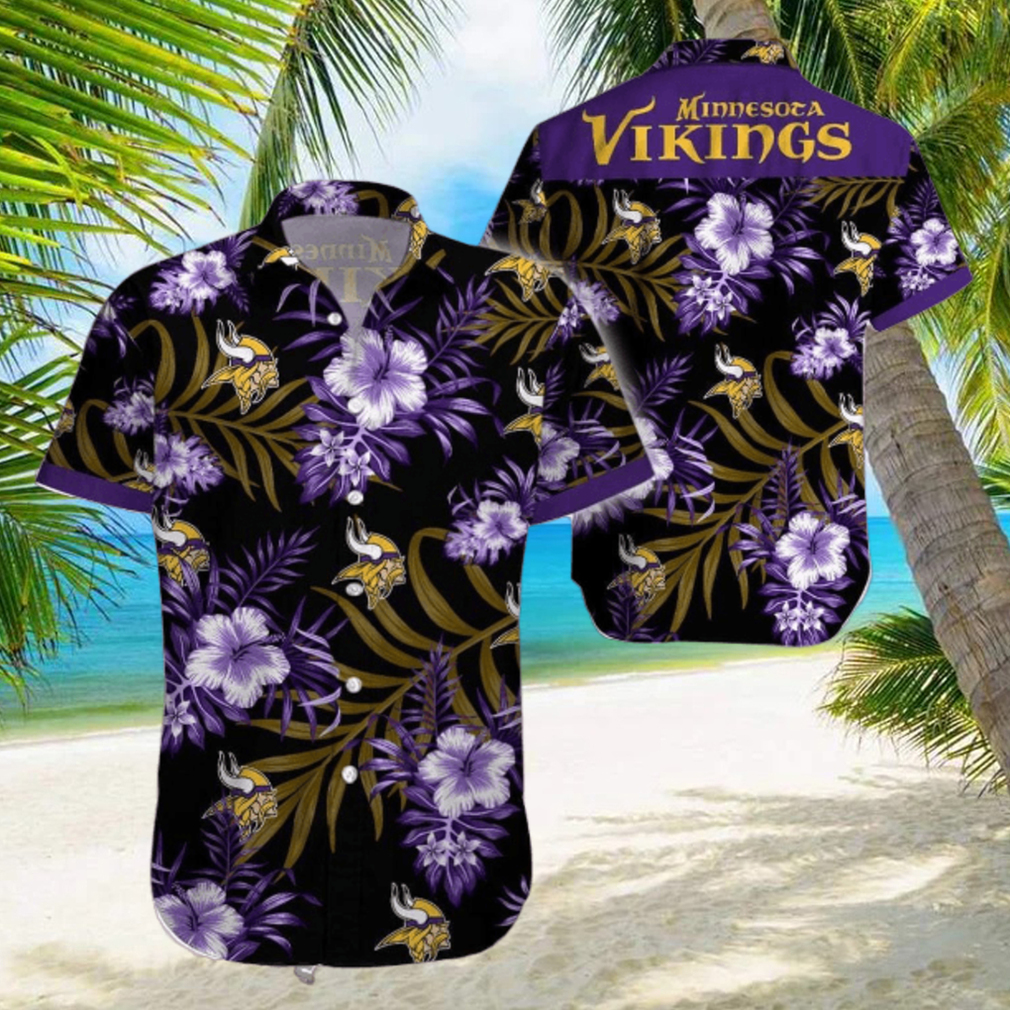 Beach Shirt Minnesota Vikings 3D Printing Hawaiian Shirt NFL Shirt For Fans