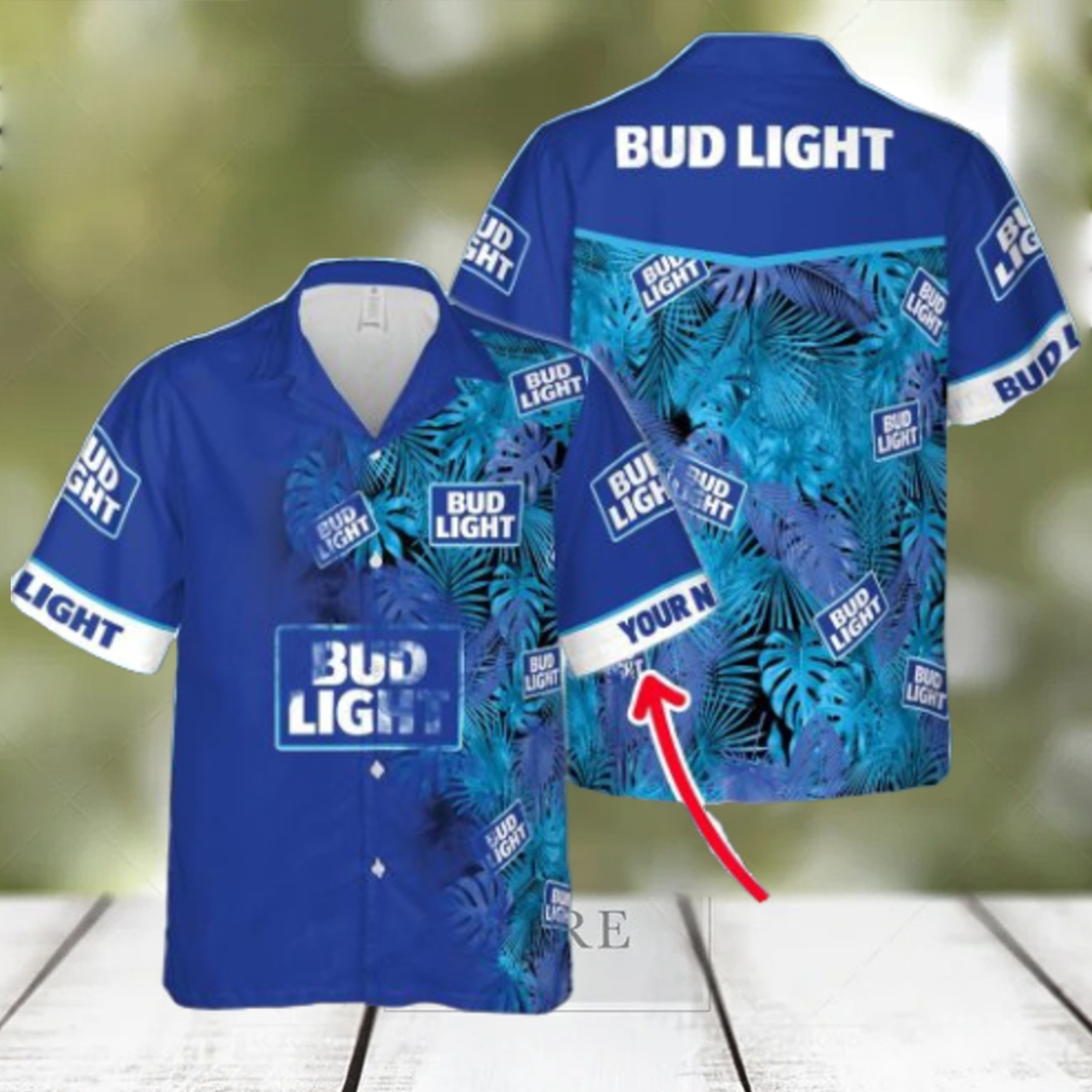 Bud Light Custom Name All Over Print 3D Hawaiian Shirt