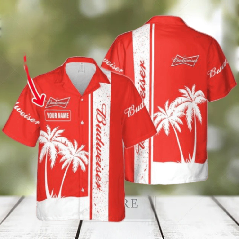 Budweiser Custom Name All Over Printed 3D Hawaiian Shirt