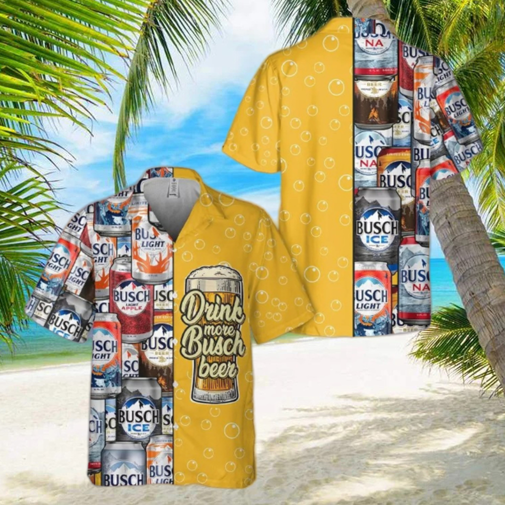 Busch Light Hawaiian Shirt Cool Drink More Busch Beer