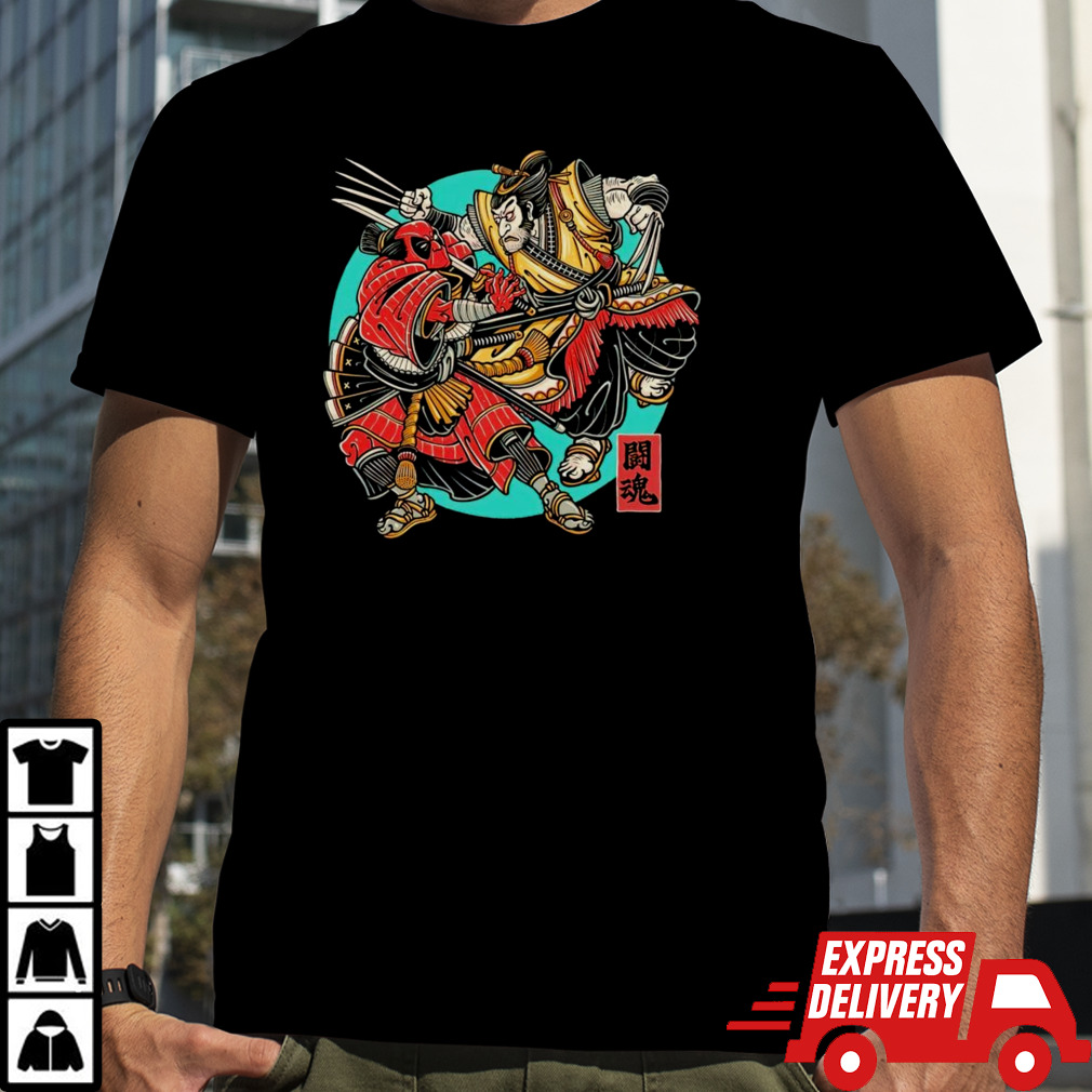 Deadpool and Wolverine samurai fighting spirit shirt