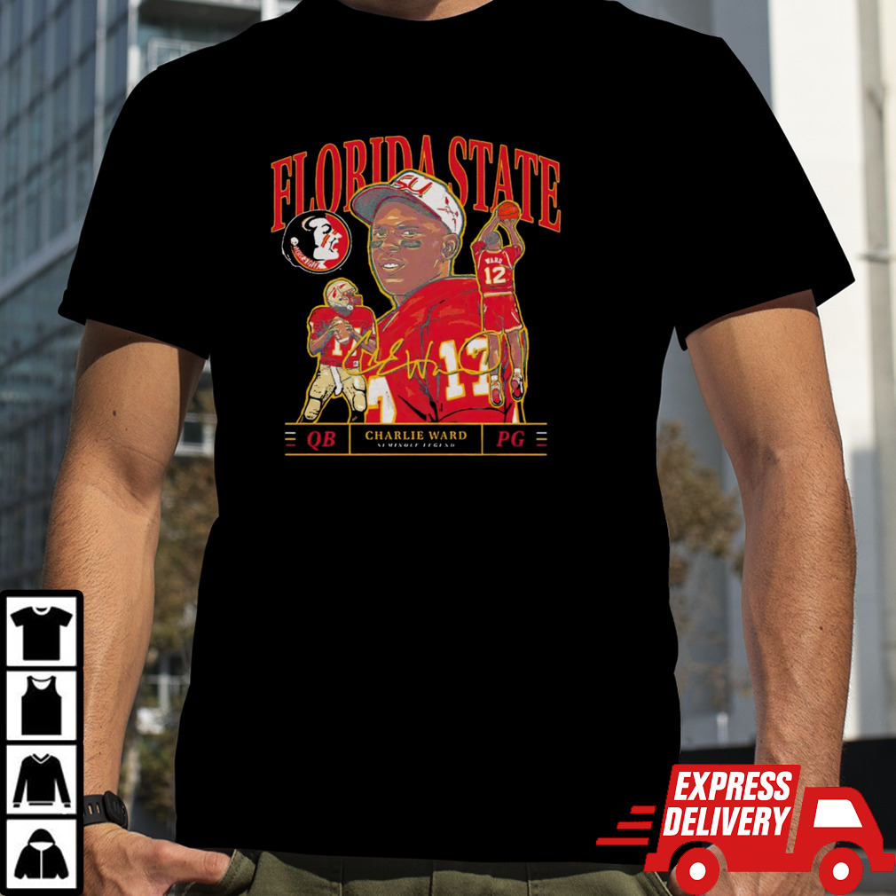 Florida State Seminole Charlie Ward QB PG signature shirt