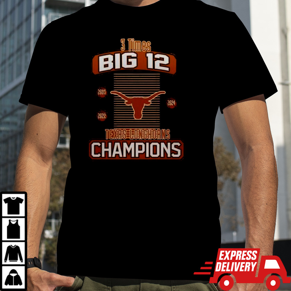 Texas Longhorns 2024 Women’s Basketball 3 Times Big 12 Champions Shirt