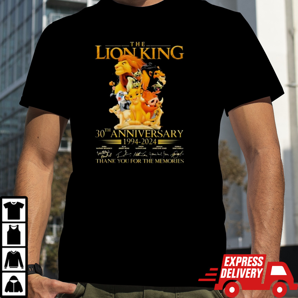 The Lion King 30th Anniversary 1994-2024 Thank You For The Memories Shirt