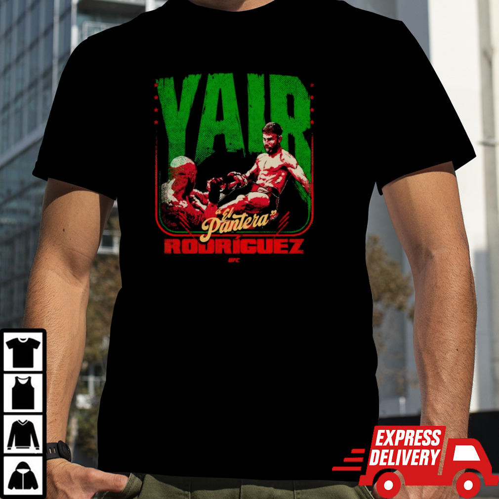 Yair Rodriguez El Pantera front kick WHT UFC fighter shirt