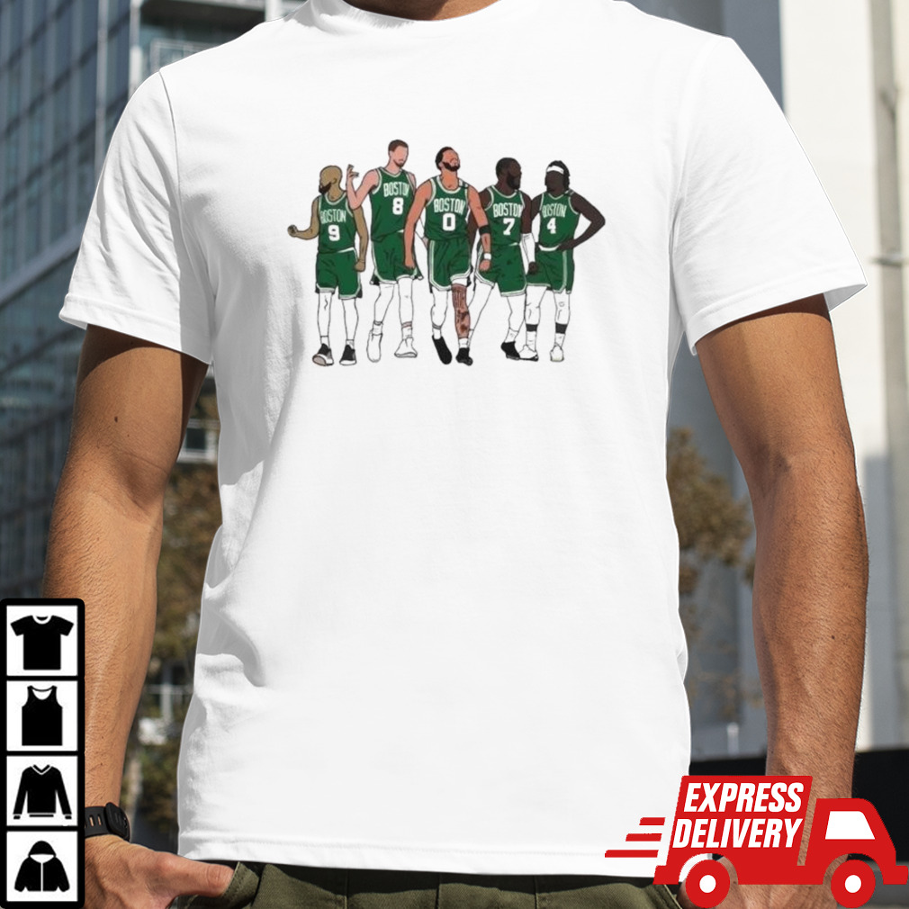 Boston Celtics Basketball Legends Cartoon Shirt