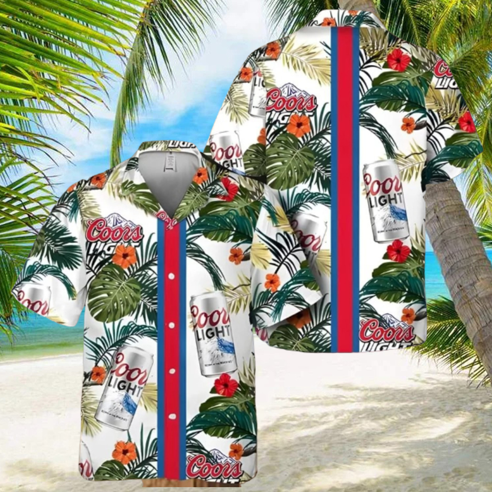 Coors Light Beer Hawaiian Shirt Tropical Foliage