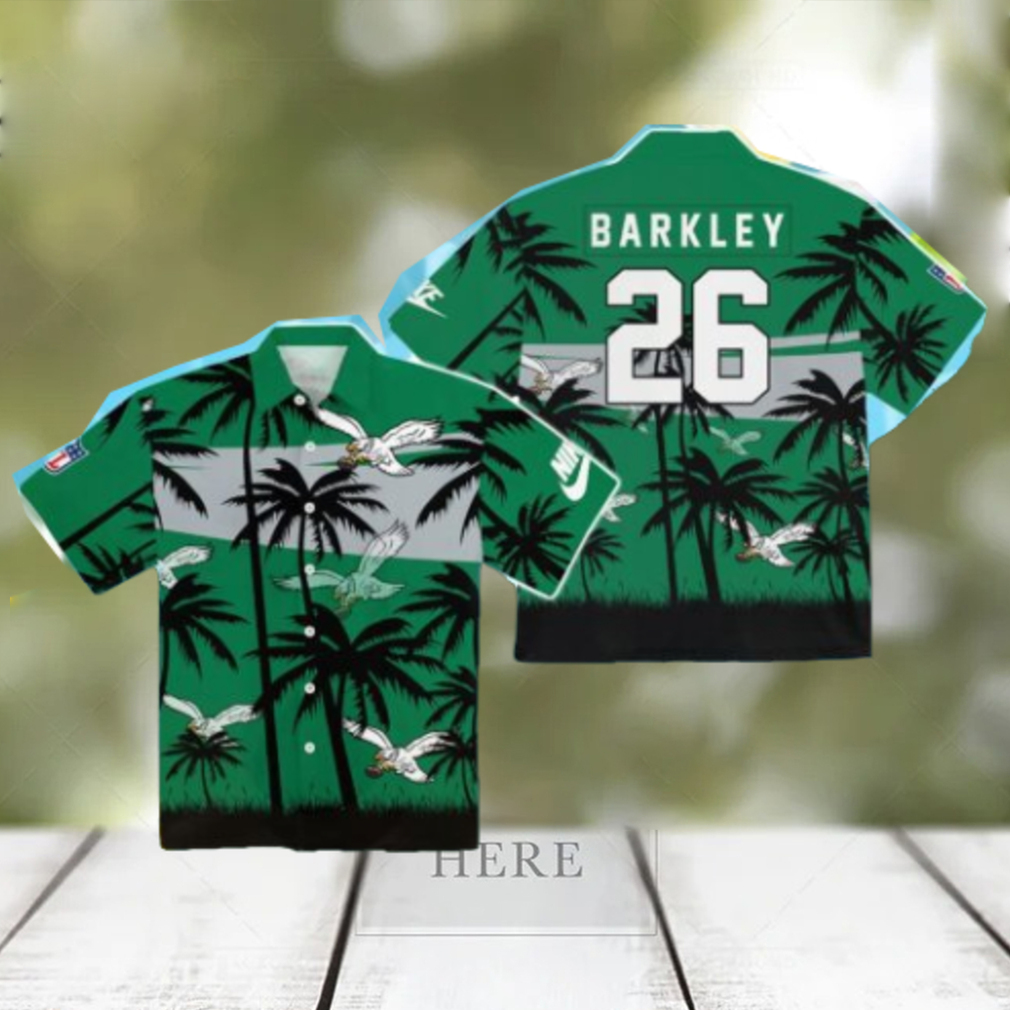 Eagles Saquon Barkley Kelly Green Hawaiian Shirt