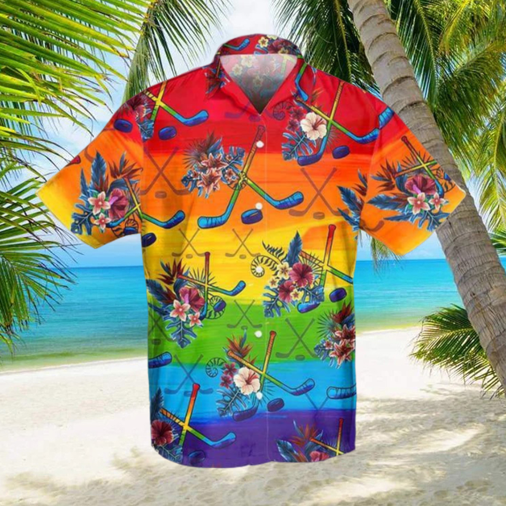 Hockey LGBT Hawaiian Shirt For Supporting LGBT, Hockey Lover Gift Idea