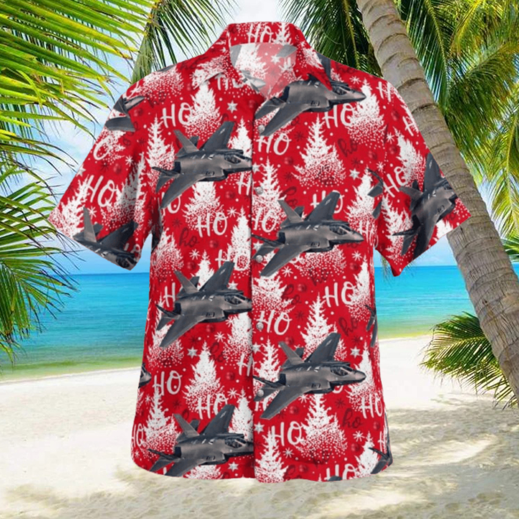 Lockheed Martin F 35 Lightning II Christmas Hawaiian Shirt