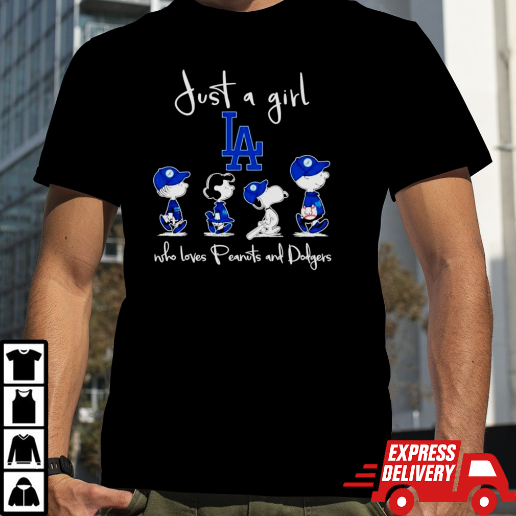 Los Angeles Dodgers just a girl who loves Peanuts and Dodgers abbey road shirt