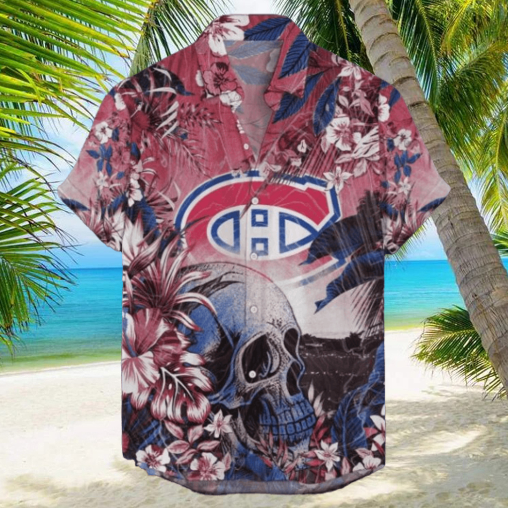 Montreal Canadiens NHL Hawaiian Shirt Tropical Skull Design For Men Women