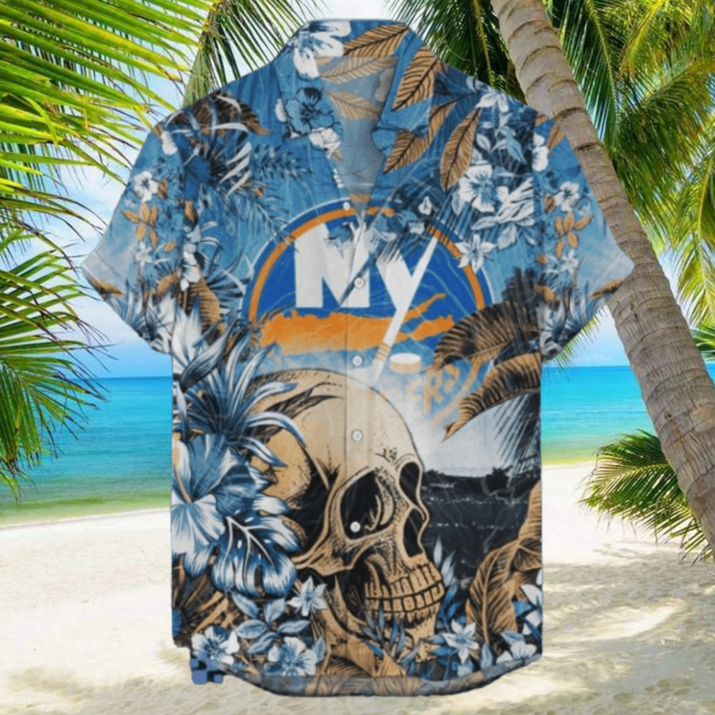 New York Islanders NHL Hawaiian Shirt Tropical Skull Design For Men Women