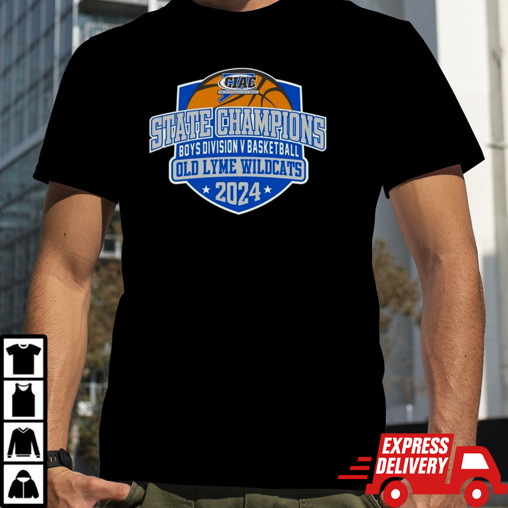 Old Lyme Wildcats 2024 CIAC Boys division V basketball State Champions shirt