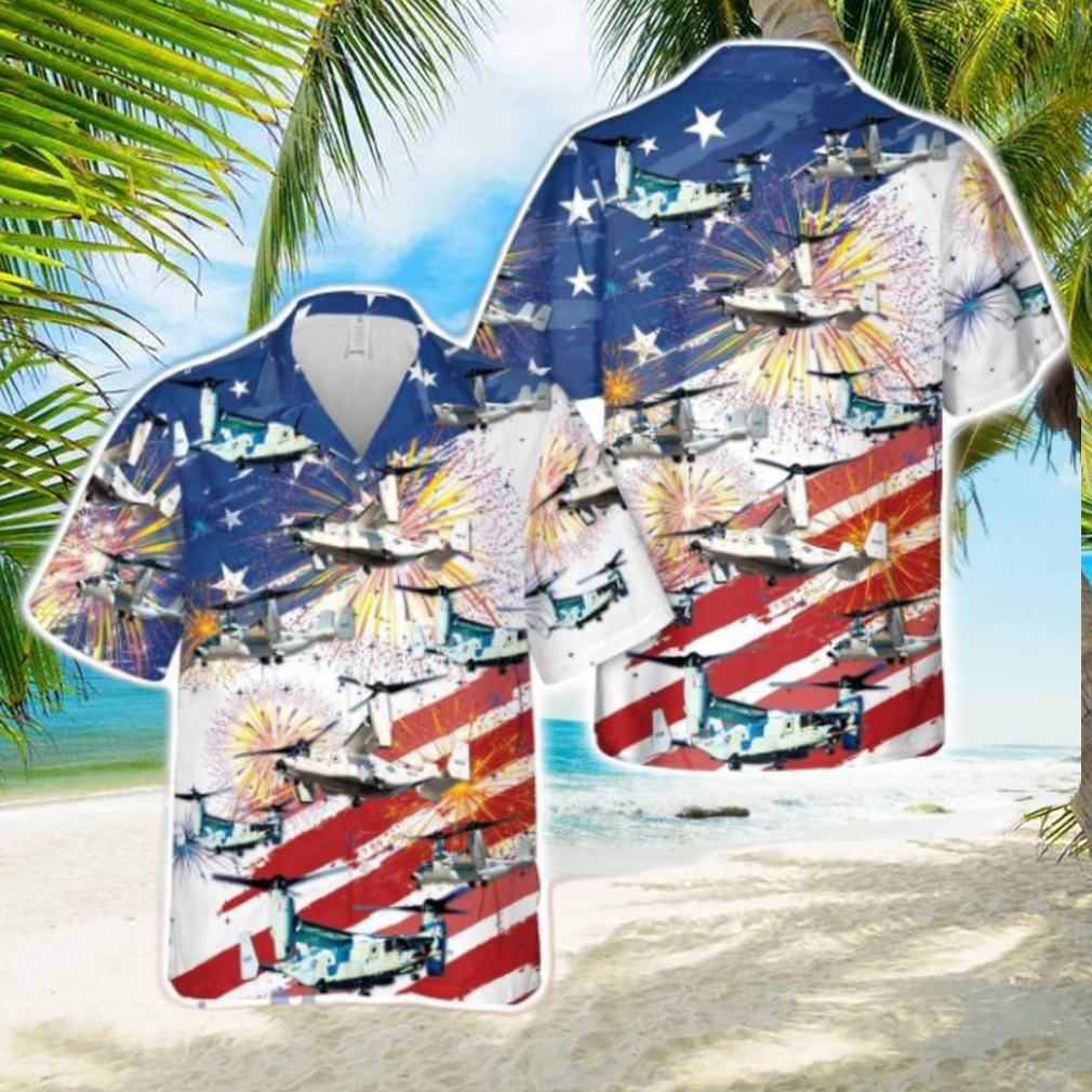 US Navy Bell Boeing CMV 22B Osprey, 4th Of July Tropical 3D Hawaiian Shirt US Navy Summer Gift