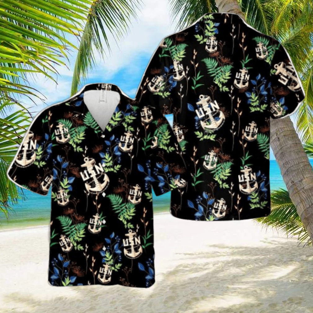 US Navy Chief BackBone Anchor Tropical 3D Hawaiian Shirt US Navy Summer Gift