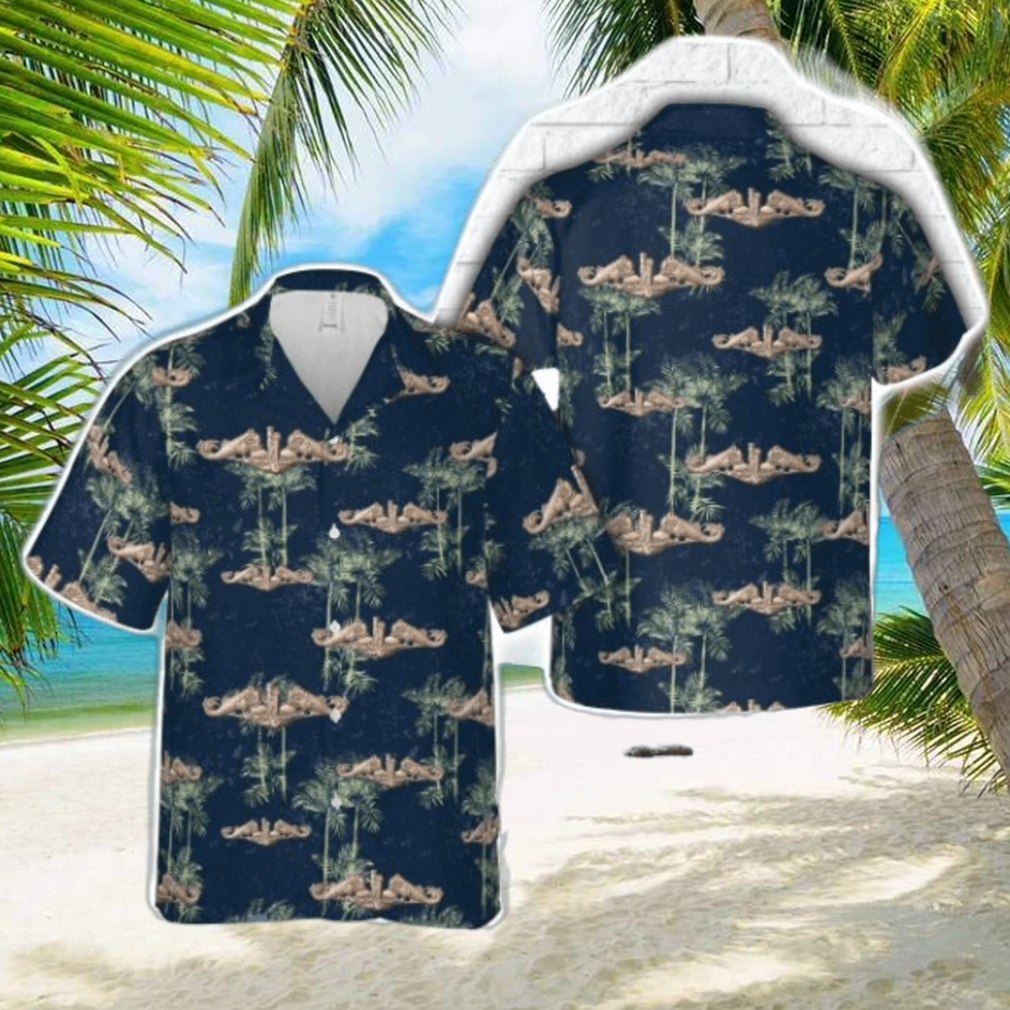 US Navy Submarine Warfare Insignia Tropical 3D Hawaiian Shirt US Navy Summer Gift