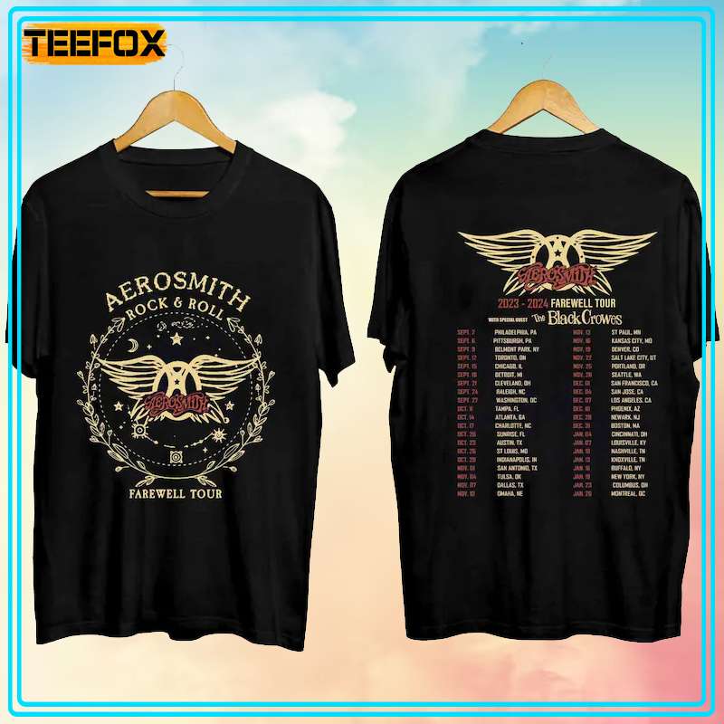 Aerosmith 2023 - 2024 Peace Out Farewell Tour with The Black Crowes Tour Concert Unisex T-Shirt